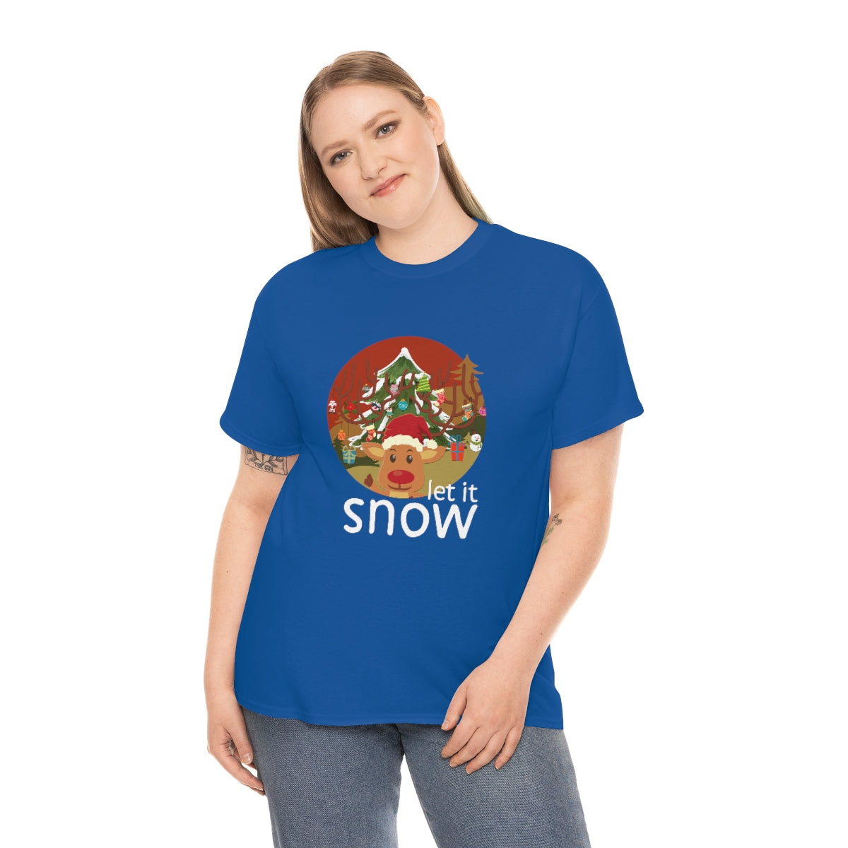 Christmas Let It Snow Funny Quote Reindeer Santa Winter Xmas Apparel