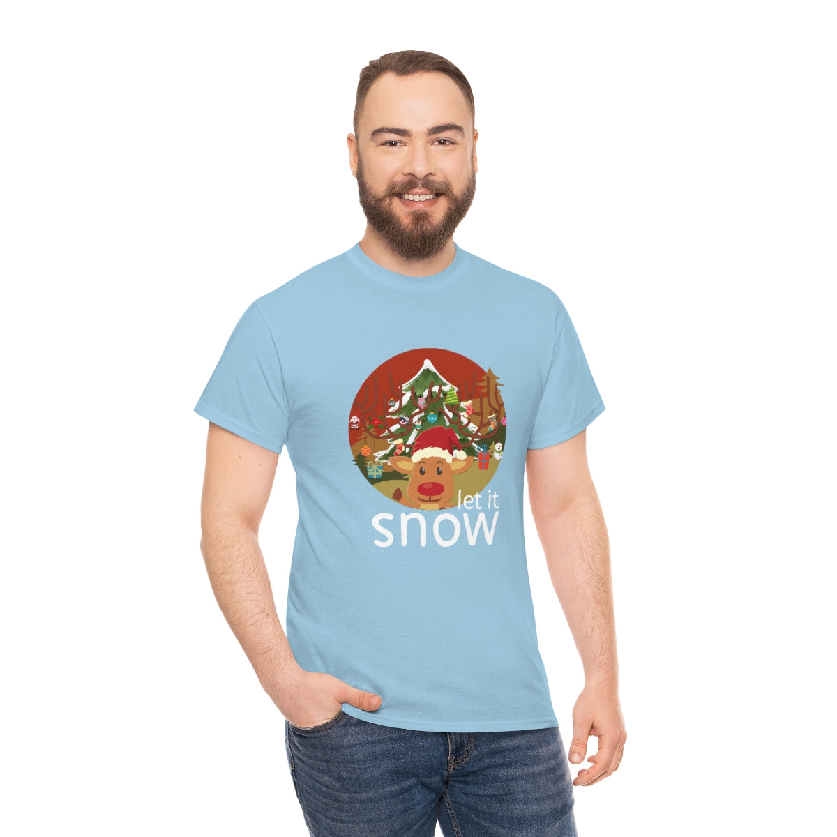 Christmas Let It Snow Funny Quote Reindeer Santa Winter Xmas Apparel