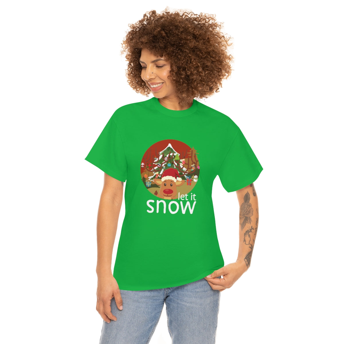 Christmas Let It Snow Funny Quote Reindeer Santa Winter Xmas Apparel