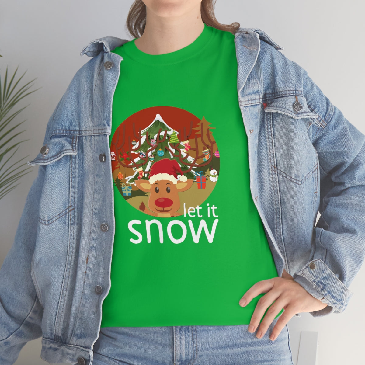 Christmas Let It Snow Funny Quote Reindeer Santa Winter Xmas Apparel