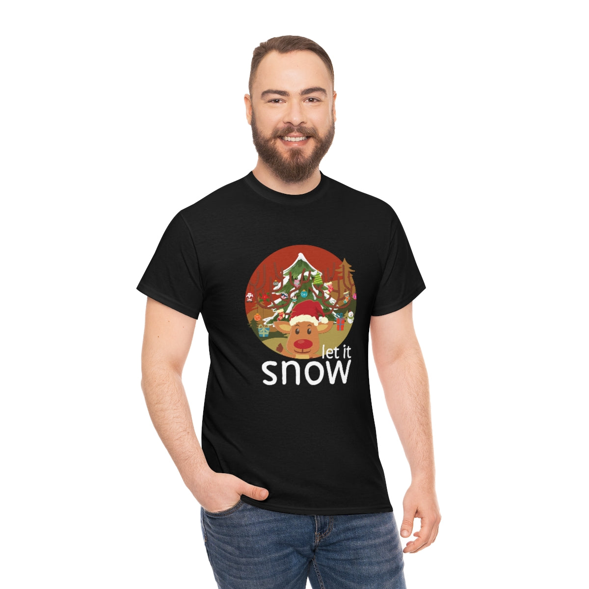 Christmas Let It Snow Funny Quote Reindeer Santa Winter Xmas Apparel