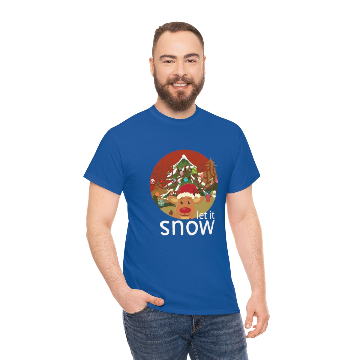 Christmas Let It Snow Funny Quote Reindeer Santa Winter Xmas Apparel