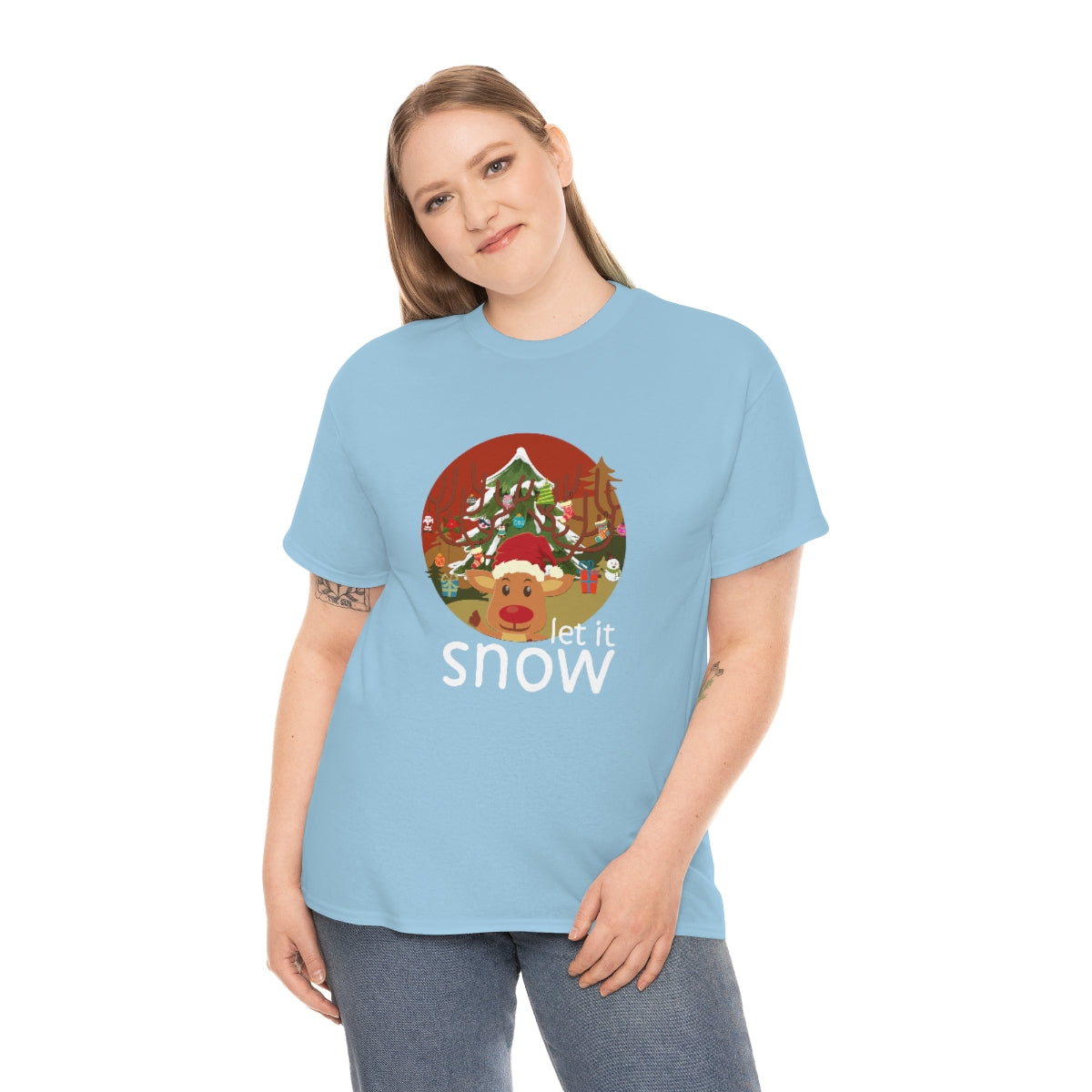 Christmas Let It Snow Funny Quote Reindeer Santa Winter Xmas Apparel