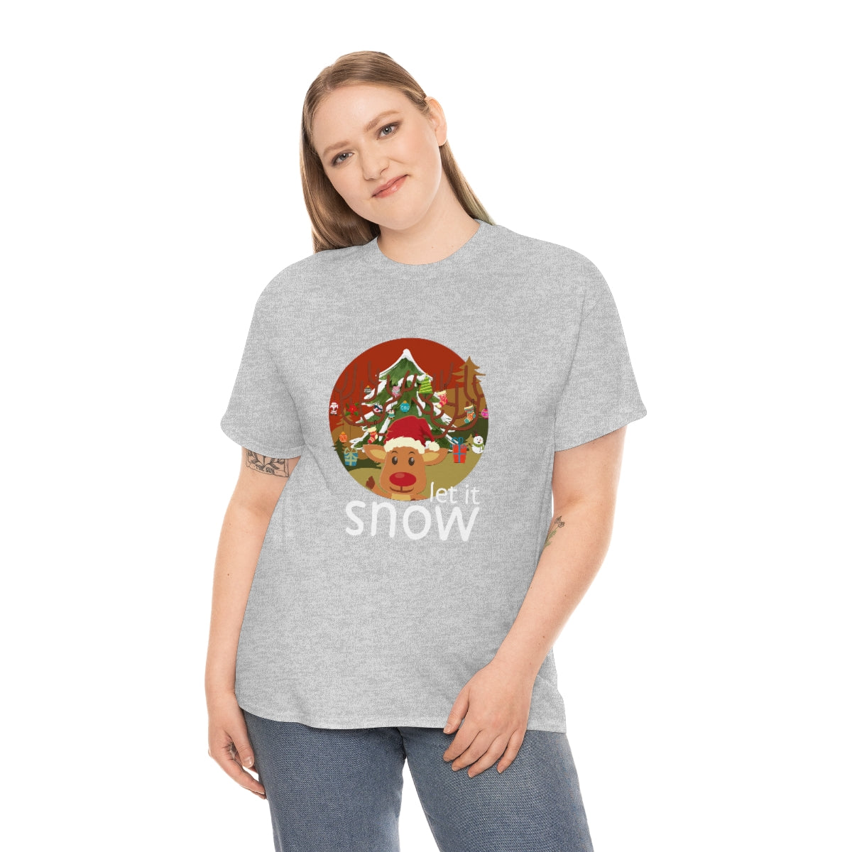 Christmas Let It Snow Funny Quote Reindeer Santa Winter Xmas Apparel