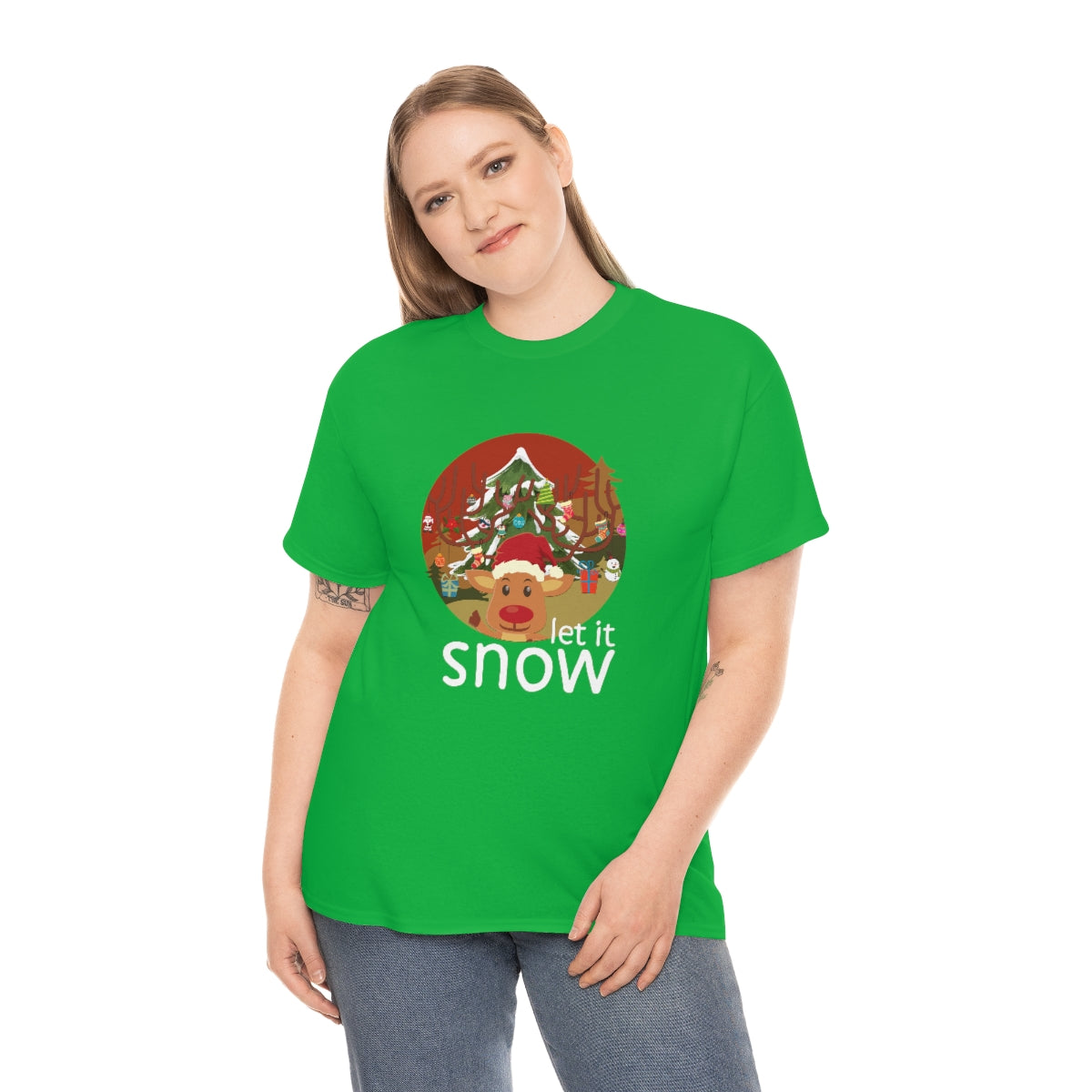 Christmas Let It Snow Funny Quote Reindeer Santa Winter Xmas Apparel