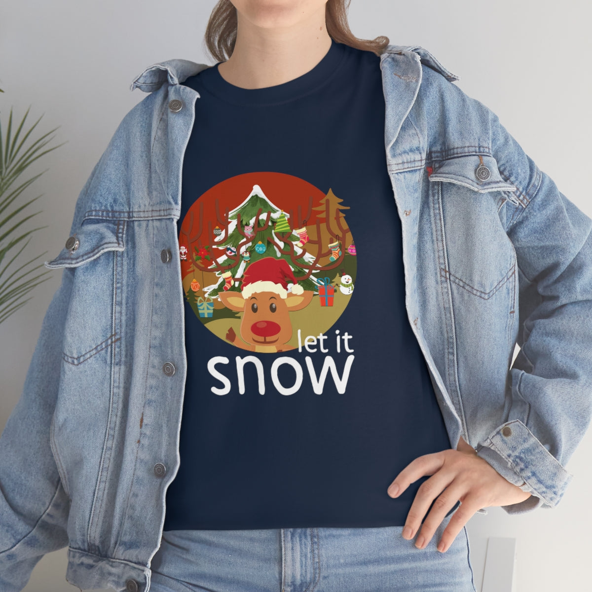 Christmas Let It Snow Funny Quote Reindeer Santa Winter Xmas Apparel