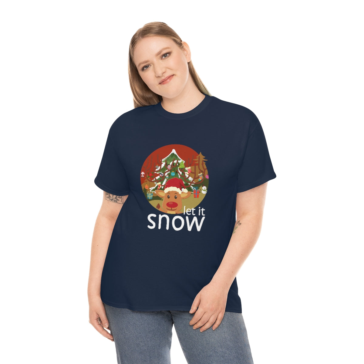 Christmas Let It Snow Funny Quote Reindeer Santa Winter Xmas Apparel