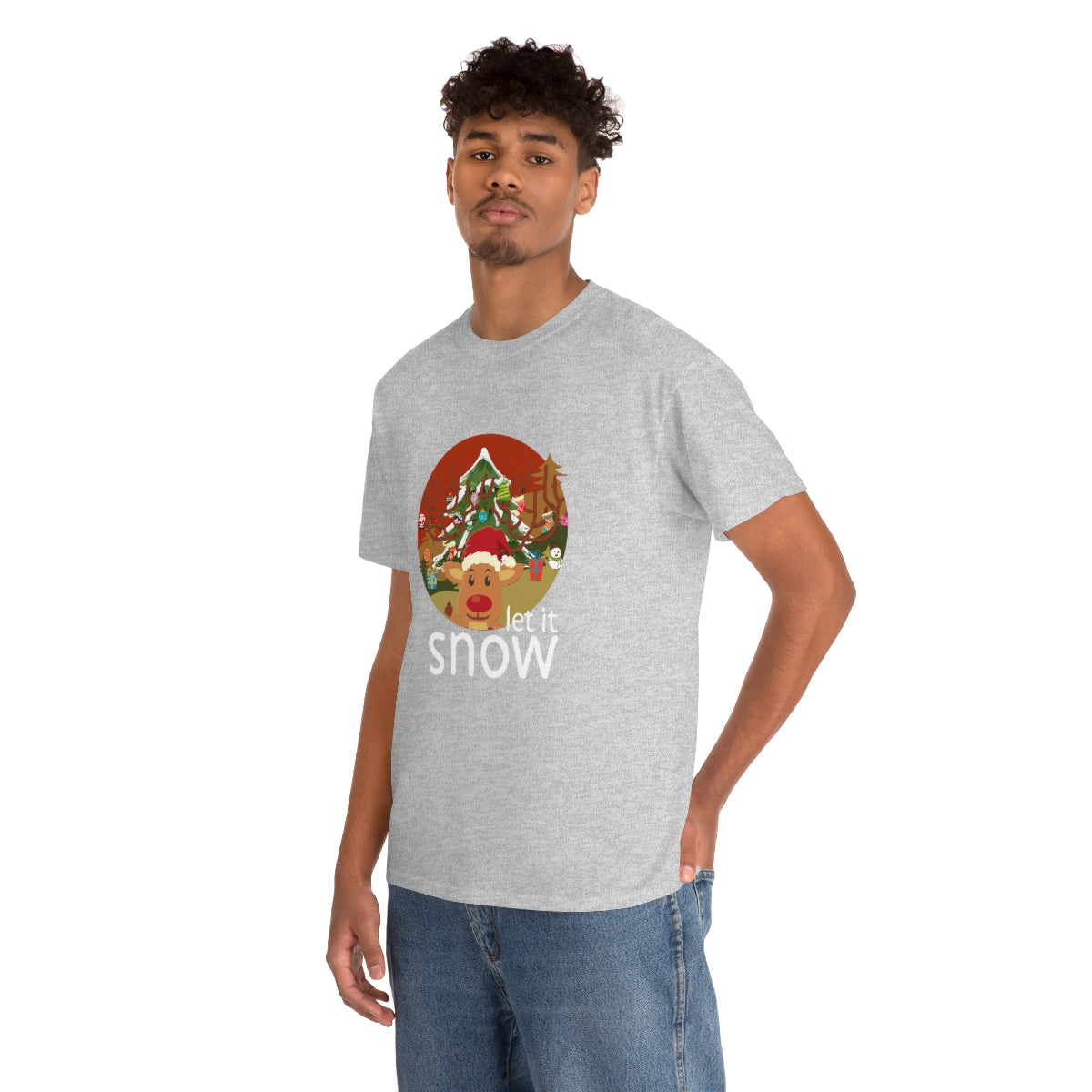 Christmas Let It Snow Funny Quote Reindeer Santa Winter Xmas Apparel