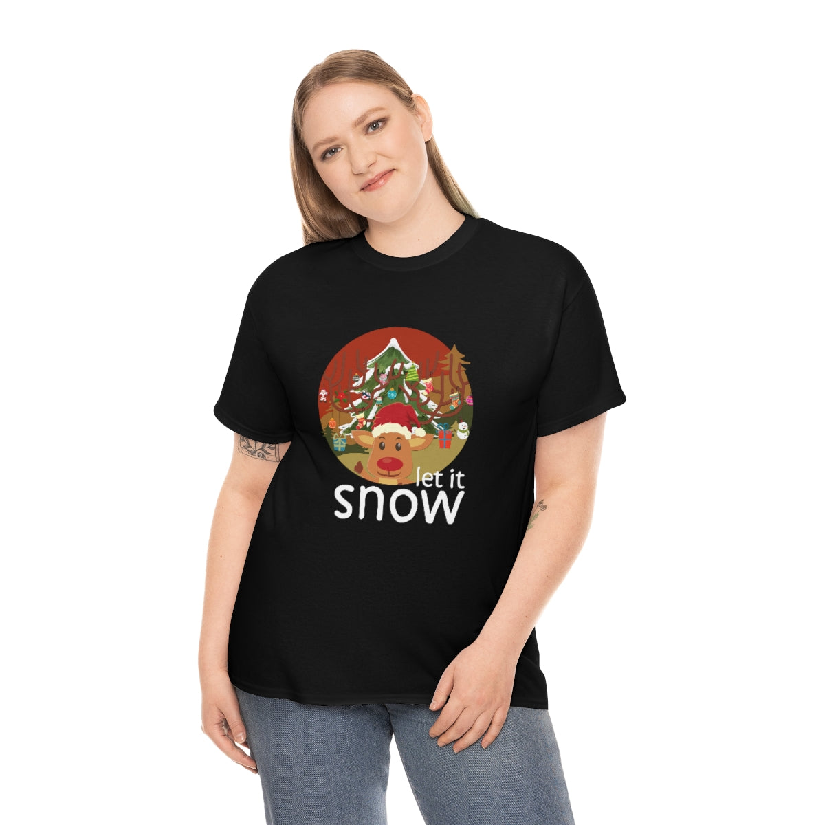 Christmas Let It Snow Funny Quote Reindeer Santa Winter Xmas Apparel