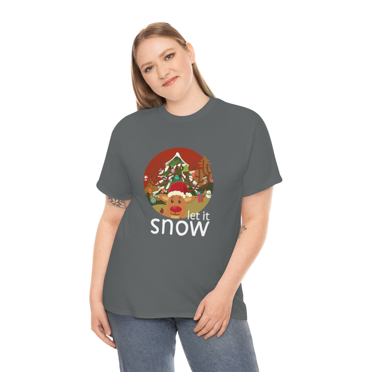 Christmas Let It Snow Funny Quote Reindeer Santa Winter Xmas Apparel