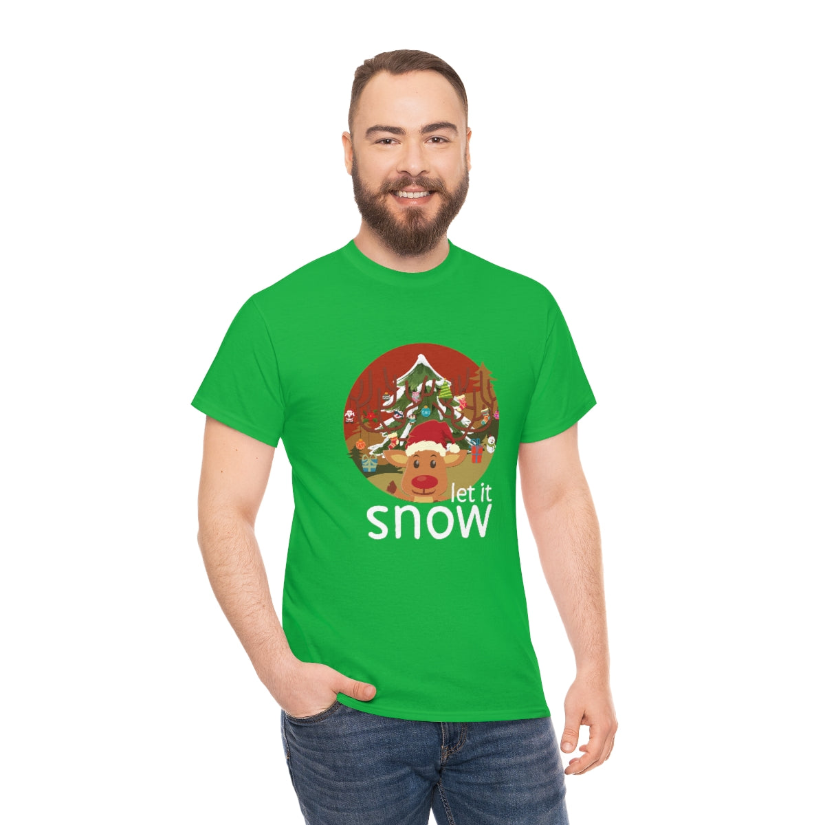 Christmas Let It Snow Funny Quote Reindeer Santa Winter Xmas Apparel